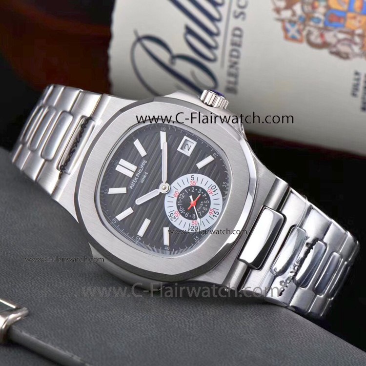 Fake Patek Philippe Nautilus Black Dial Stainless Steel Watches
